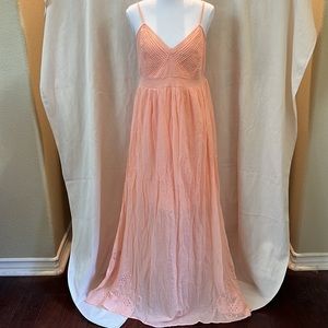 Lauren Conrad Pink/Salmon Maxi Dress. Size L.